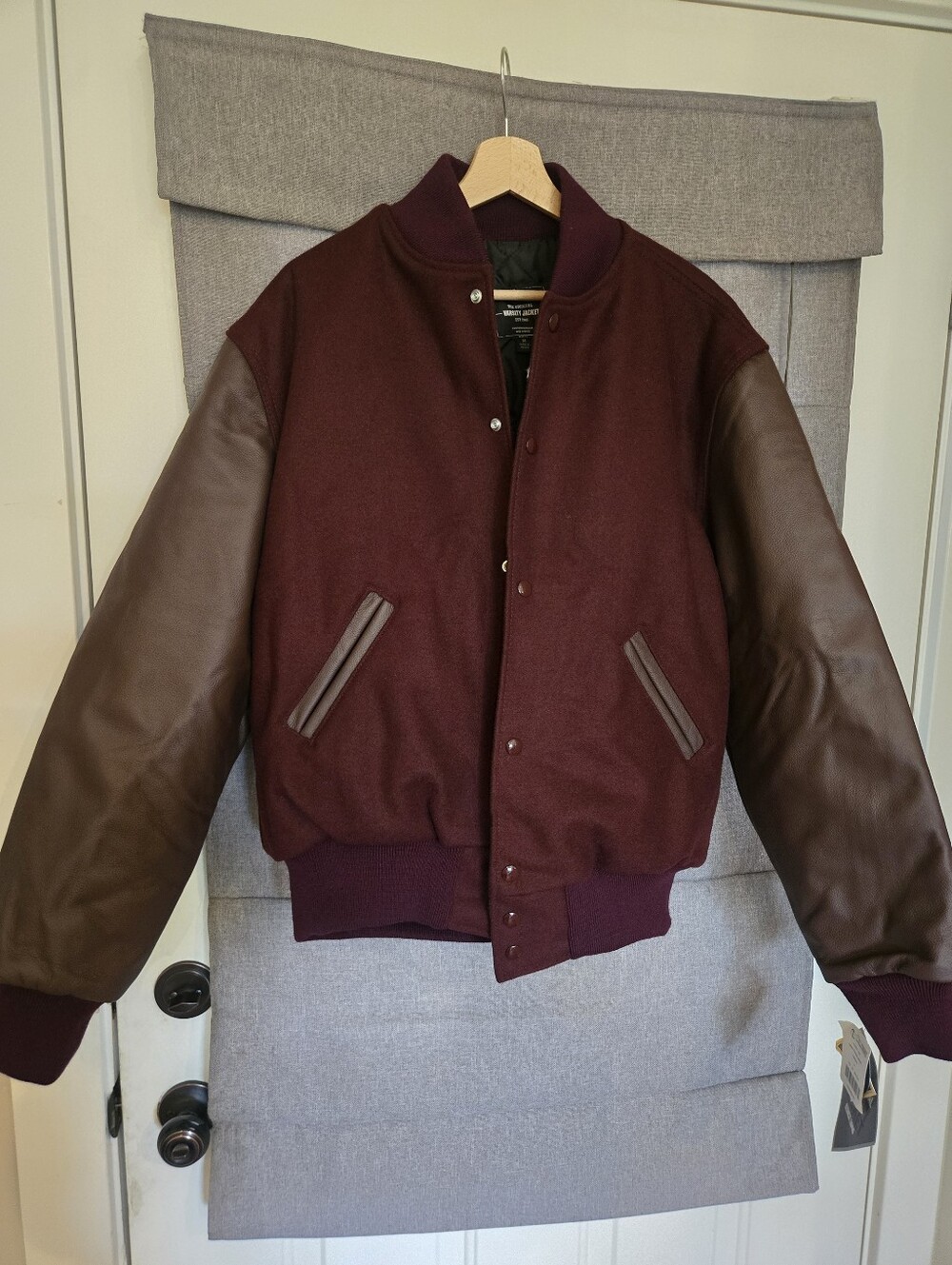 New Mens Holloway Maroon Varsity Jacket Letterman Medium ($269 MSRP)